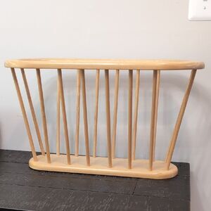 Vintage MCM Thai Beechwood Magazine Rack Holder By Dolphin